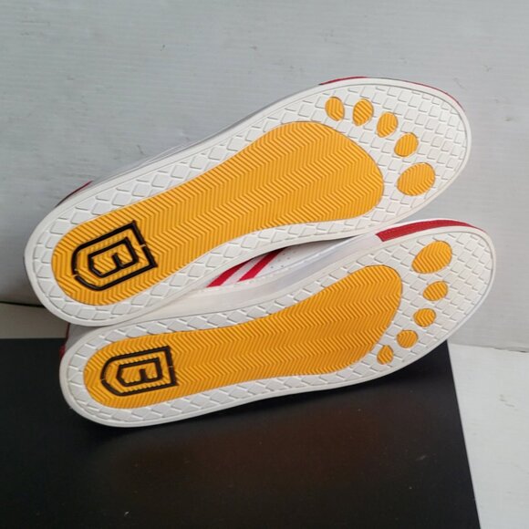 NEW Brett Johnson Soft LEATHER Low Top Sneaker Shoes Men's Sz 10 Cream :Red Rare - Picture 9 of 12